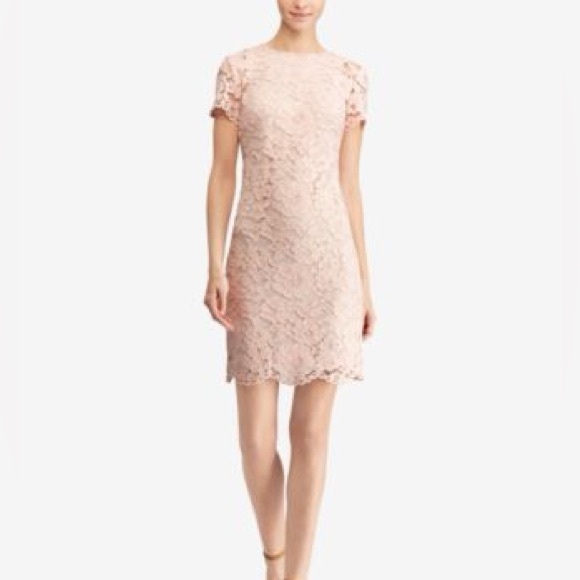 Lauren Ralph Lauren Lace Dress 8P – Blush-Toned, Romantic & Ready to RSVP - Picture 1 of 15